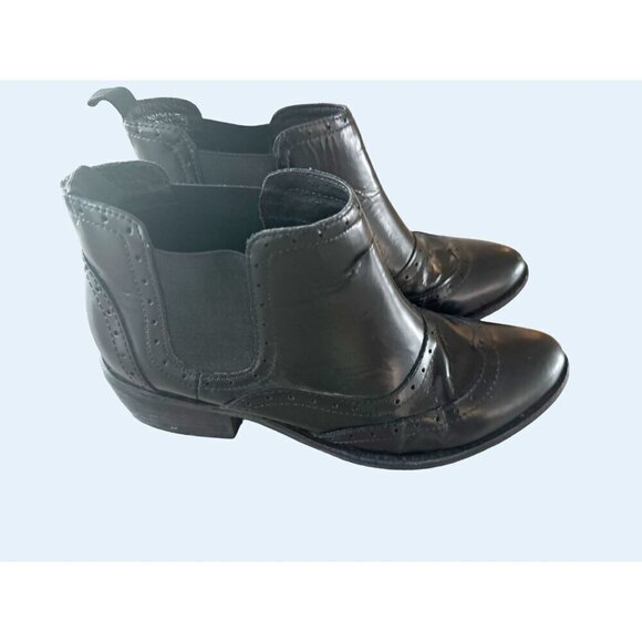 MATISSE Brogue Detail Chelsea Ankle Boot Bootie Black Size 7.5 - Picture 4 of 8